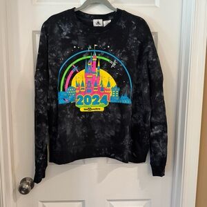 2024 Walt Disney World 4 Park Black Tie-dyed Neon Castle Sweatshirt XL